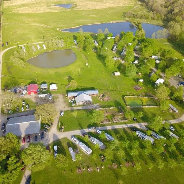 aerial view of Little Lusk Campground